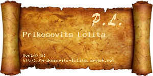 Prikosovits Lolita névjegykártya